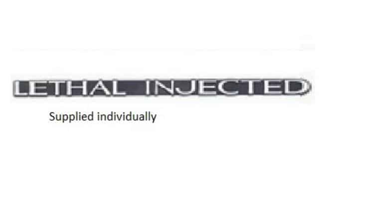 Emblem \"Lethal Injected\" (ea)